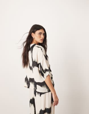 Arrange Curve Satin Oversized T-shirt In Multi
