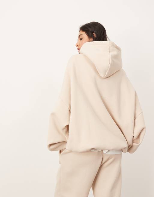 ARRANGE – Schwerer, hochwertiger Oversize-Kapuzenpullover in Hellbeige, 4 von 4