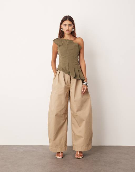 ARRANGE sculpted bandeau top in olive
