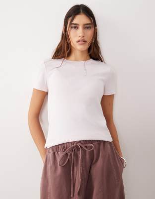 Arrange Sculpted Crew Neck T-shirt In White