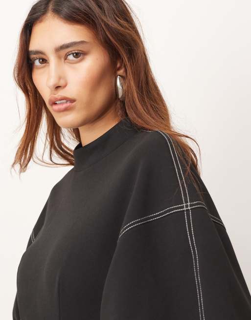 ARRANGE sculpted top with contrast stitch in black, 3 of 4