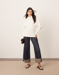 [ARRANGE] ARRANGE sculptural jersey longline top in cream-White 18 Cream