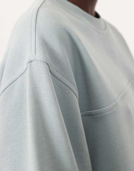 ARRANGE seam detail heavy weight oversized t-shirt in blue, 4 of 4