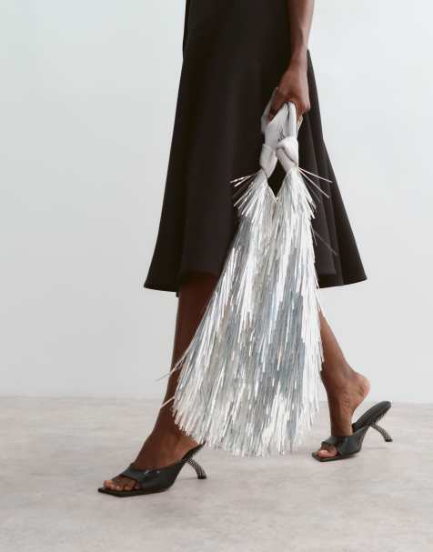 ARRANGE shard sequin bag in silver - view 1
