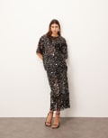 [ARRANGE] ARRANGE sheer grid sequin maxi skirt in black (Part of a set) 16 Black