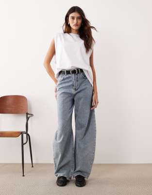 Arrange Shoulder Pad Side Split Oversized Sleeveless Tee In Yellow