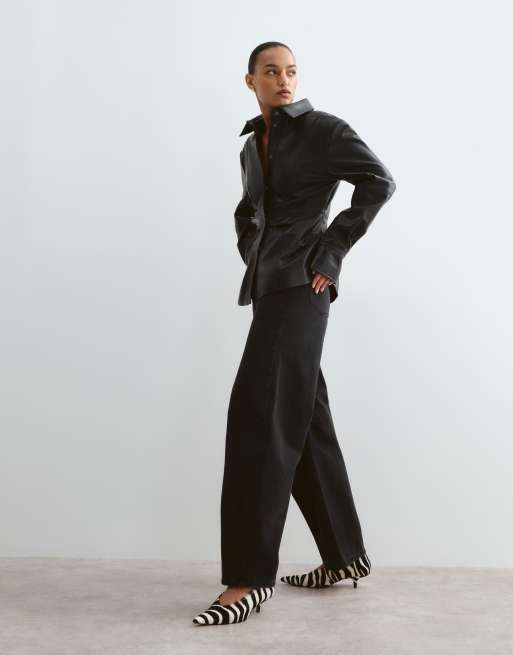 ARRANGE skinnjacka med dekorativ söm i svart, 2 av 5