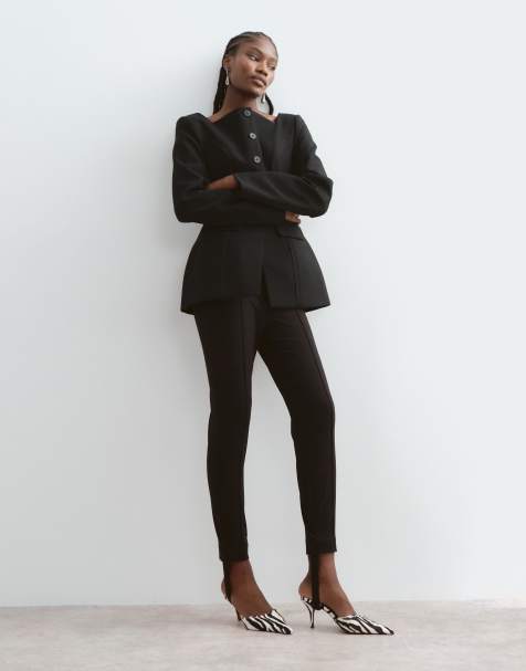 ARRANGE skinny trousers with stirrup in black - view 1