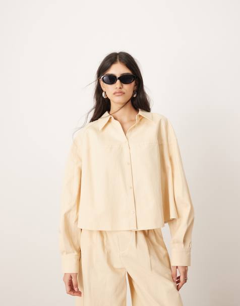 ARRANGE structured boxy shirt in buttermilk - view 1