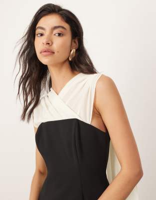 Arrange Structured Maxi Dress With Chiffon Drape