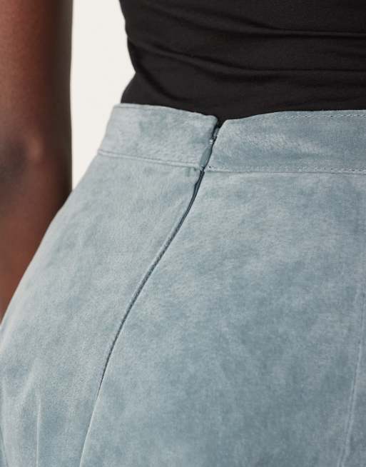 ARRANGE  suede circle midi skirt in light blue