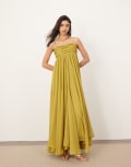 [ARRANGE] ARRANGE super full trapeze cami godet maxi dress in chartreuse-Green 6 Chartreuse