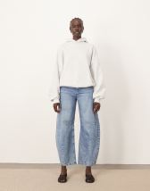 ARRANGE sydney barrel leg jean with seam detail in acid wash blue