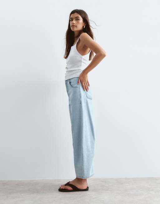 ARRANGE Sydney cropped denim barrel leg jean in blue light wash, 5 of 5