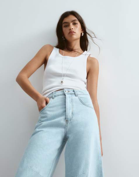 ARRANGE - Sydney - Cropped denim jeans met barrel-pijpen in blauw met lichte wassing - view 1