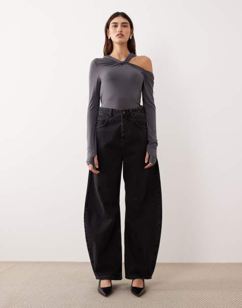 ARRANGE Sydney denim barrel leg jean in washed black