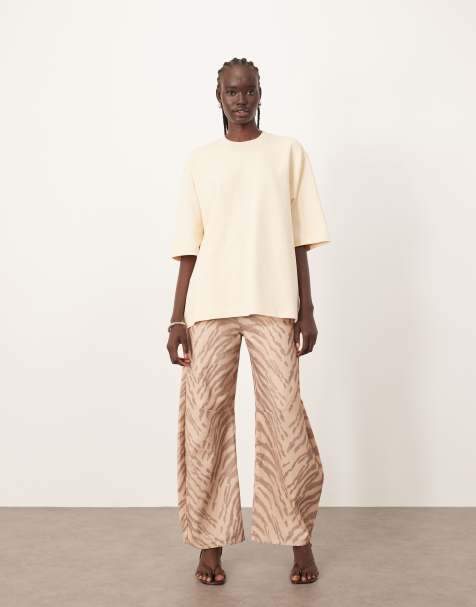 ARRANGE Sydney denim barrel leg jean in natural tiger print - view 1