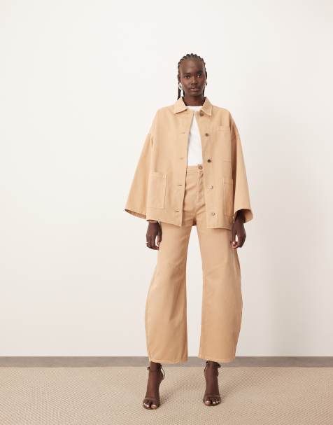 ARRANGE - Sydney - Denim jeans met wijde ronde pijpen in lichtbruin - view 1