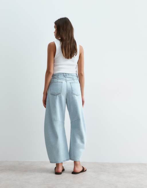 ARRANGE - Sydney - Forvaskede lyseblå cropped jeans med tøndeformede ben, 3 af 5