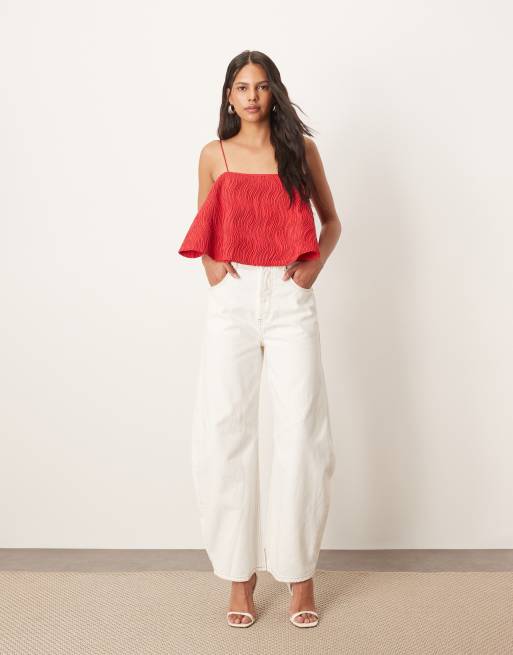 ARRANGE – Sydney – Gräddvita jeans med barrelben