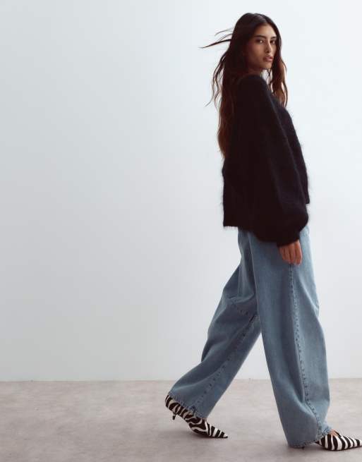 ARRANGE – Sydney – Ljusblå, tvättade jeans i 90-talsstil med barrelben, 5 av 5