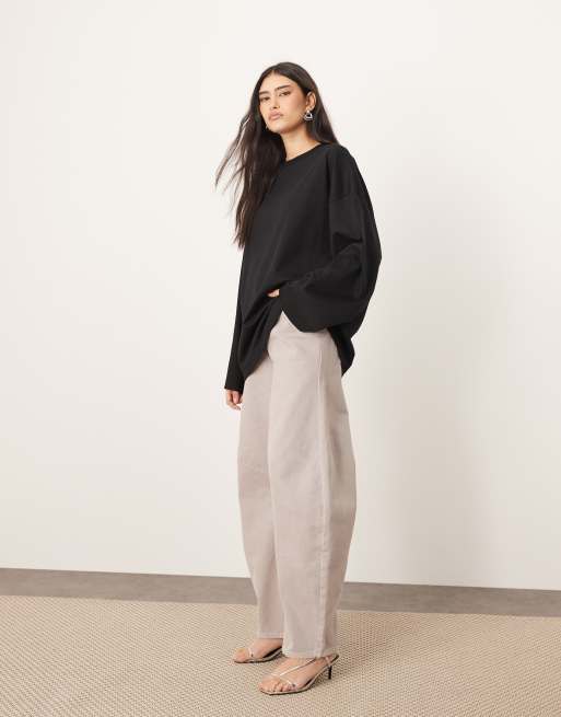ARRANGE – Sydney – Ljusgrå jeans med barrelben, 2 av 5