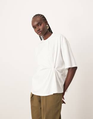 ARRANGE - T-Shirt aus Jersey in Weiß mit Knotendetail