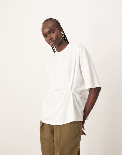 ARRANGE - T-shirt en jersey avec détail noué - Blanc - view 1