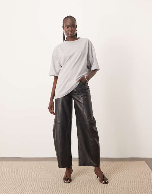 ARRANGE - T-shirt oversize épais de qualité supérieure - Gris chiné, 3 de 4