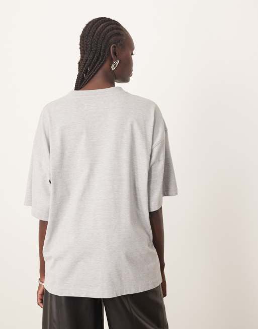 ARRANGE - T-shirt oversize épais de qualité supérieure - Gris chiné, 4 de 4