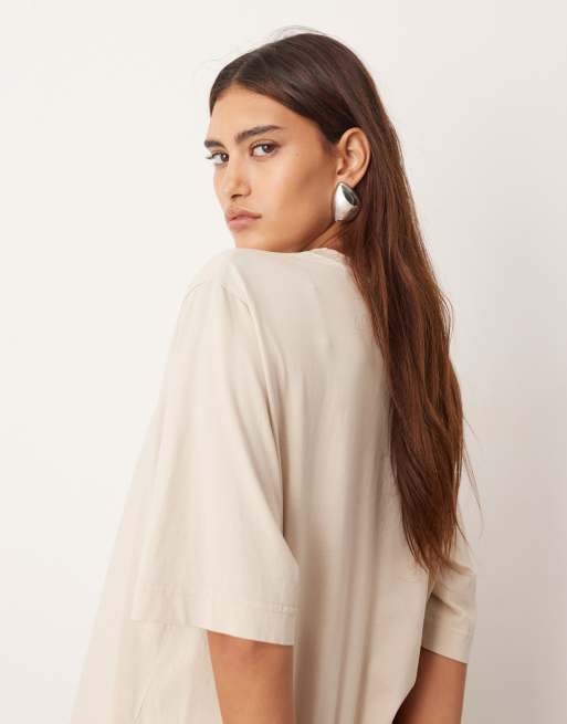 ARRANGE - T-shirt oversize in jersey color écru, 2 di 4