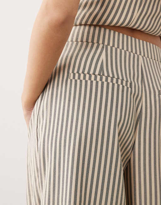 ARRANGE tailored barrel trousers co-ord in buttermilk stripe, 4 of 5