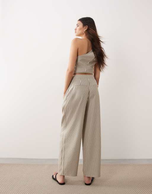 ARRANGE tailored barrel trousers co-ord in buttermilk stripe, 5 of 5