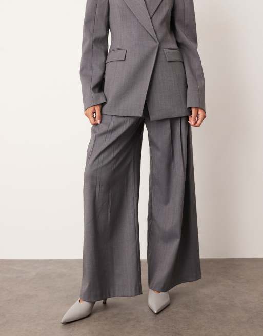 ARRANGE tailored wide leg pants with pleats in slate gray - part of a set, 2 of 5