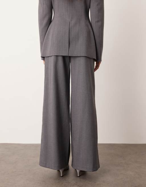 ARRANGE tailored wide leg pants with pleats in slate gray - part of a set, 3 of 5