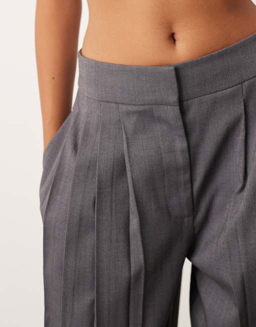 ARRANGE tailored wide leg pants with pleats in slate gray - part of a set, 4 of 5