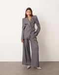 [ARRANGE] ARRANGE tailored wide leg pants with pleats in slate grey (part of a set) 16 Slate grey