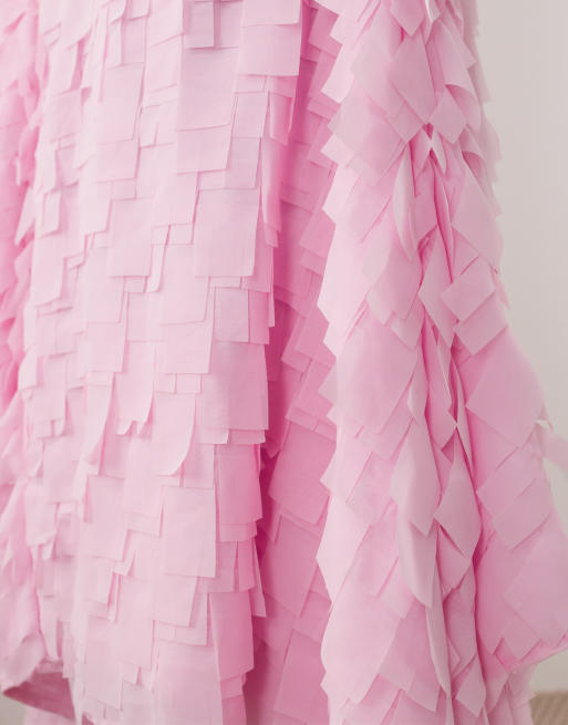 ARRANGE textured square cut maxi dress in pink, 3 of 4