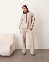 Miss Selfridge poplin fitted shirt in olive stripe
