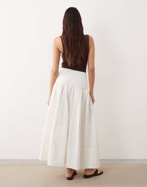ARRANGE tie front wrap maxi skirt in white, 5 of 5