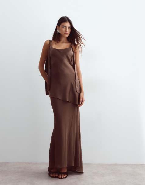 Brown Satin Dresses