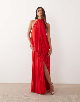 Arrange Tiered Halter Maxi Dress In Multi
