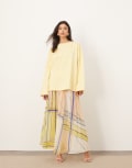 [ARRANGE] ARRANGE tiered maxi skirt with tie waist in check print-Multi 14 Check Print