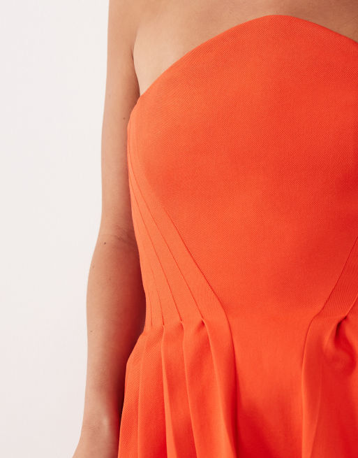 ARRANGE - Top bandeau à basque et détail plissé - Rouge, 4 de 4