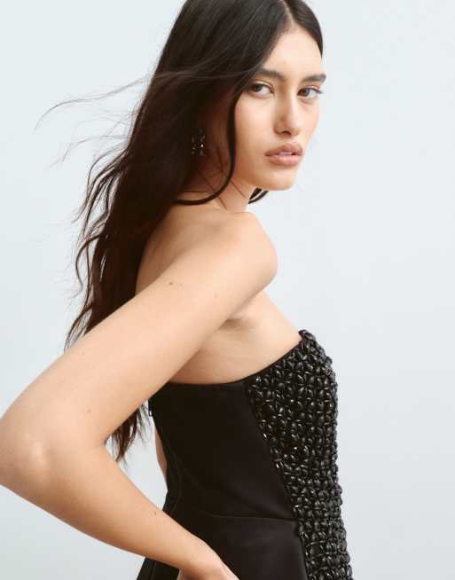 ARRANGE top bandeau long orné de cristaux noir, 3 de 5