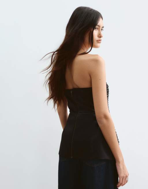 ARRANGE top bandeau long orné de cristaux noir, 4 de 5