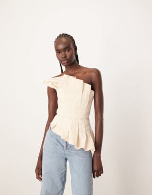 ARRANGE - Top bustier sculpté - Blanc cassé
