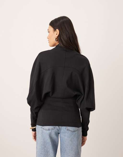 ARRANGE - Top long en jersey sculpté - Noir, 2 de 4