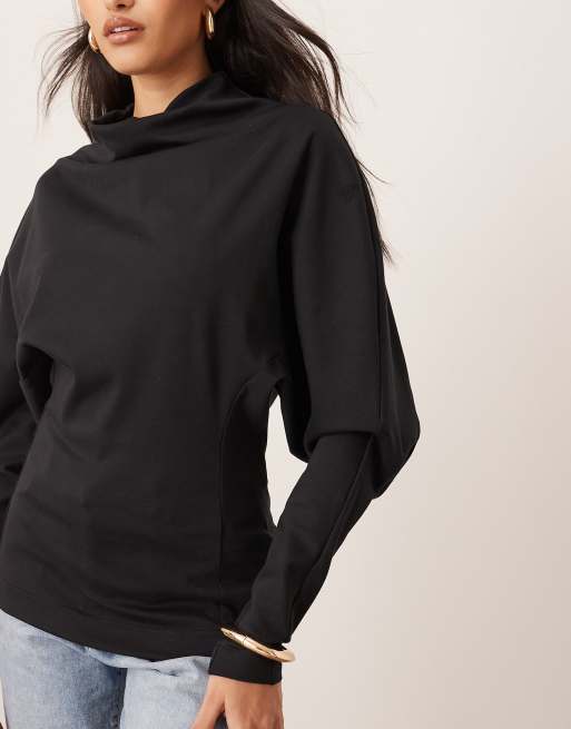 ARRANGE - Top long en jersey sculpté - Noir, 3 de 4