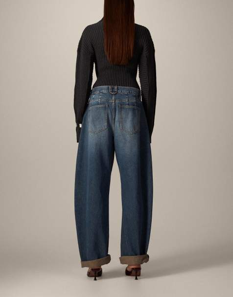 ARRANGE - Tova - Jeans met toelopende ronde pijpen, omgeslagen zoom en vintage blauwe wassing - view 1